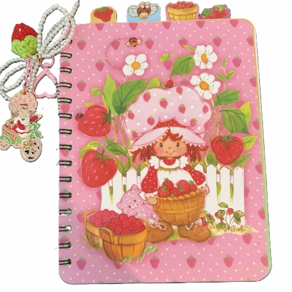 Strawberry Shortcake Journal, Key Charm ,Bookmark, Decals Set - Picture 2 of 9
